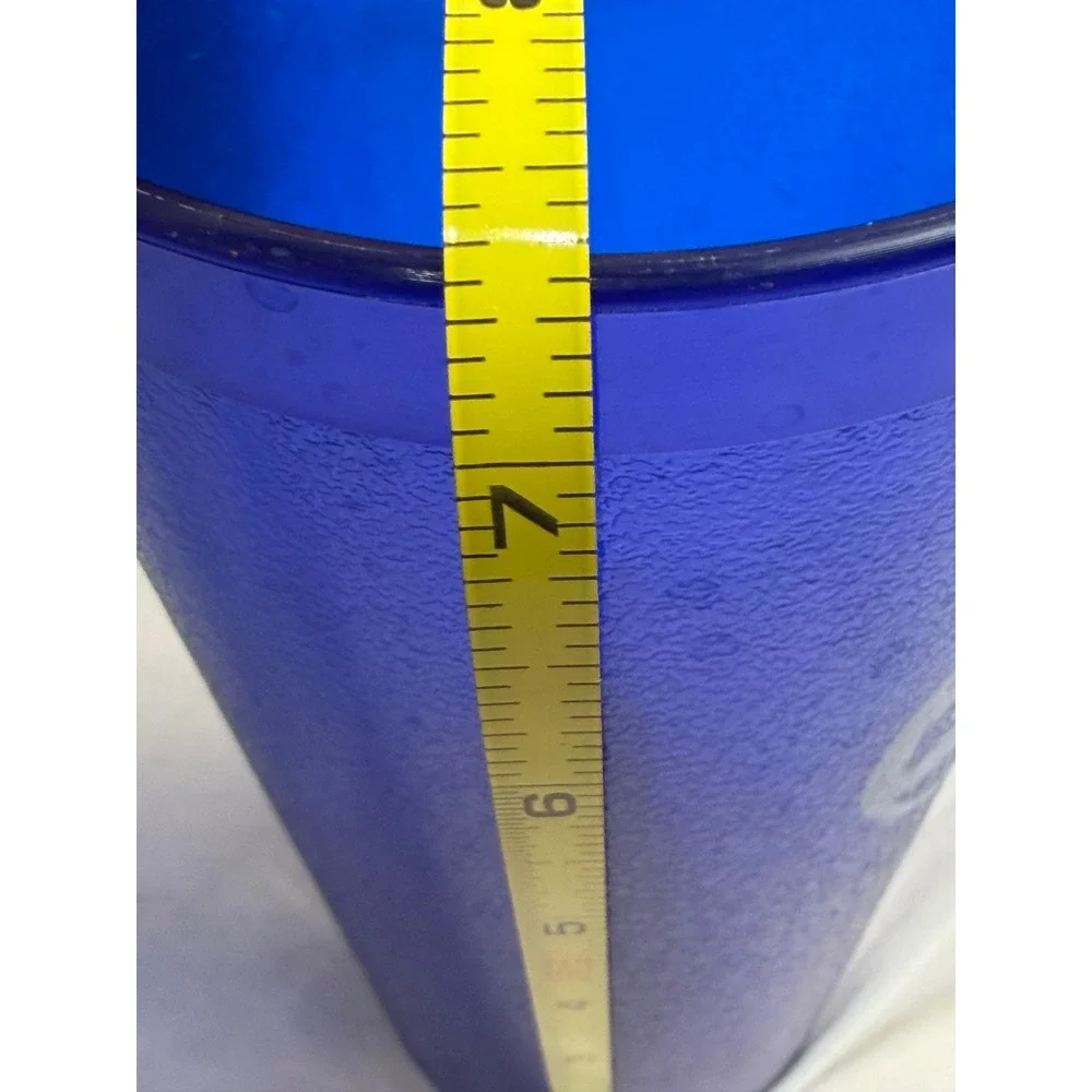 Vintage Pepsi Cobalt Blue Plastic Tumblers Textured Logo Cups Set of 5
